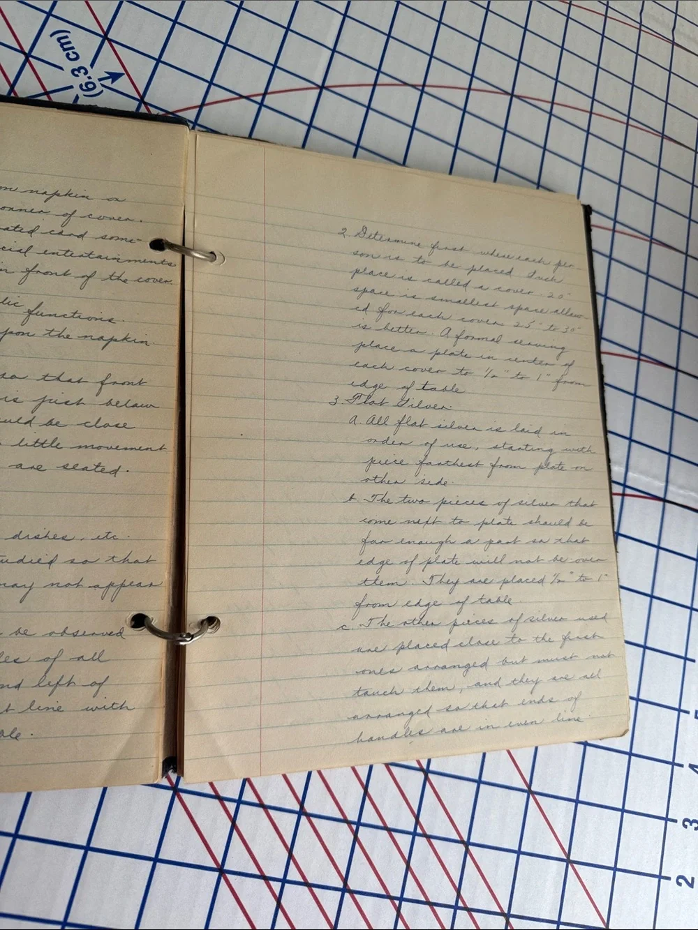 1934 Home Economics Notebook Table Setting & Service Domestic Science Etiquette